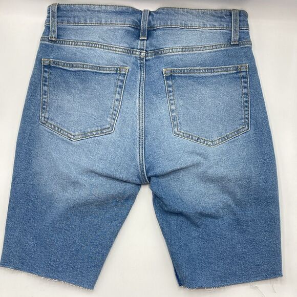 Slim Fit Denim Stretch Shorts Lightly Destructed With Raw Hem 2-Pack Size 28 - Picture 3 of 13